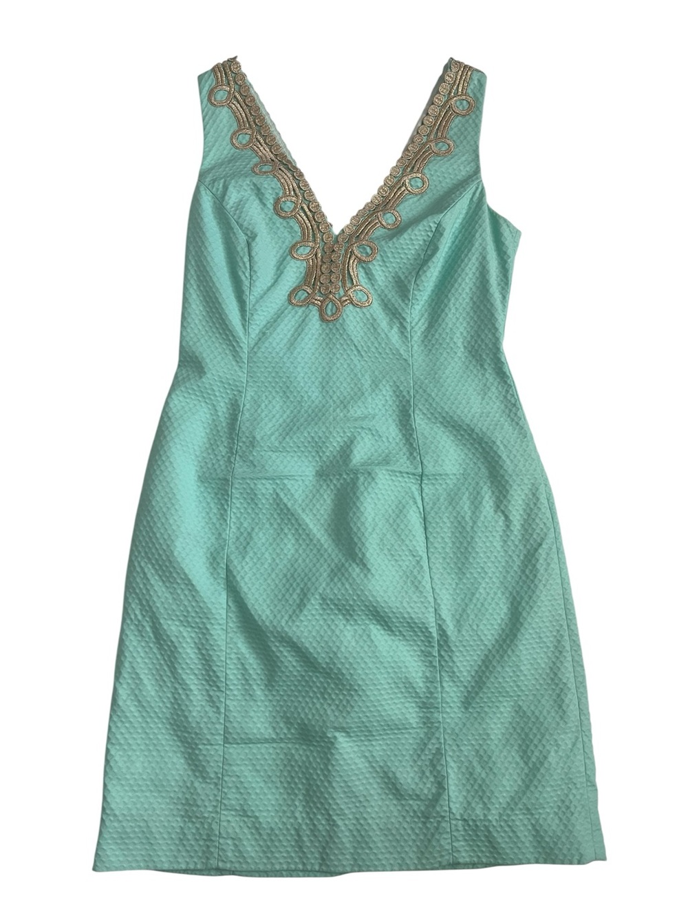Lilly Pulitzer teal V-Neck Embellished Mini Dress